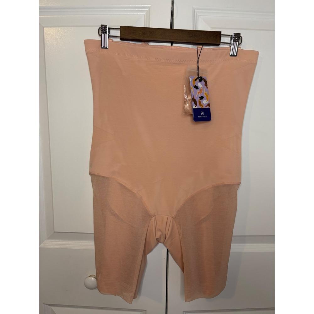 Honeylove SuperPower Short Shapewear Peach Nude High Waisted Sculpting 1X NEW